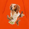 Sweat capuche épagneul Bartavel® orange vif 50% coton