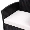 Salon jardin 2 fauteuils & table basse tressée noire