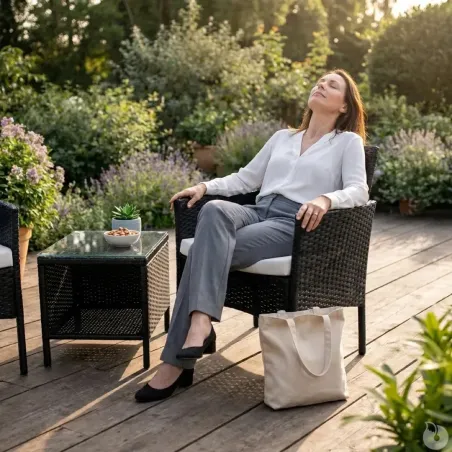 Salon jardin 2 fauteuils & table basse tressée noire