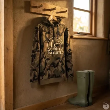 Sweat capuche camouflage Woodland - 80% coton 280g