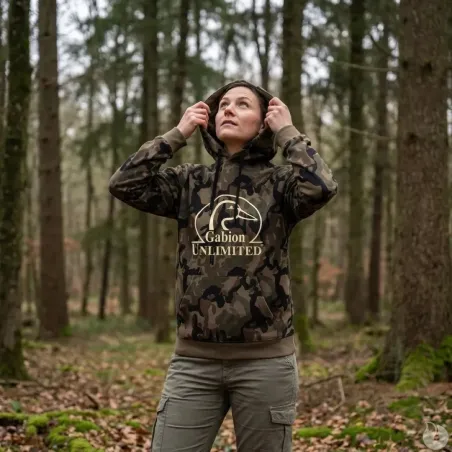 Sweat capuche camouflage Woodland - 80% coton 280g