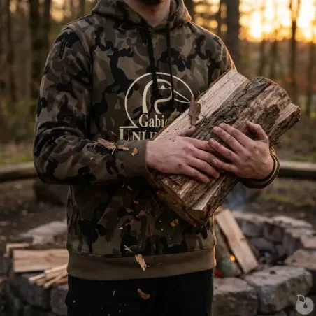 Sweat capuche camouflage Woodland - 80% coton 280g