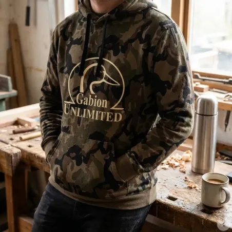 Sweat capuche camouflage Woodland - 80% coton 280g