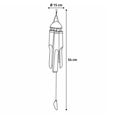 Carillon bambou 6 tubes - Son zen pour extérieur