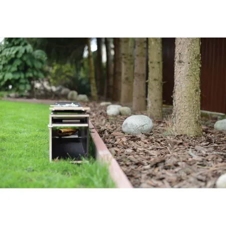 Piège bois 2 entrées pour nuisibles 119x19x24 cm