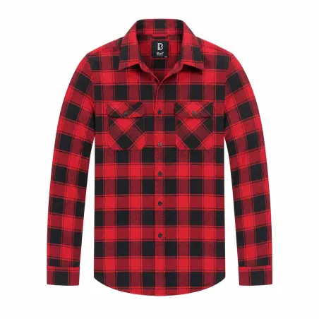 Chemise homme Brandit® carreaux rouge/noir - flanelle coton
