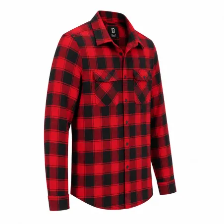 Chemise homme Brandit® carreaux rouge/noir - flanelle coton