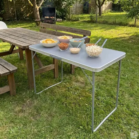 Table camping pliable 120x60 cm - légère et robuste