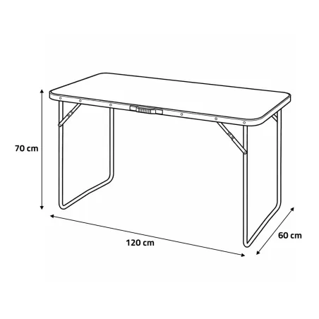 Table camping pliable 120x60 cm - légère et robuste