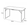 Table camping pliable 120x60 cm - légère et robuste
