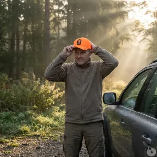 Casquette More Pet orange respirante - Sécurité chasse