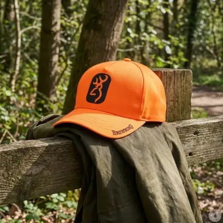 Casquette More Pet orange respirante - Sécurité chasse