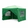 Tonnelle pliable 3x4 m acier vert avec parois latérales