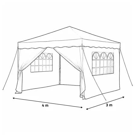 Tonnelle pliable 3x4 m acier vert avec parois latérales