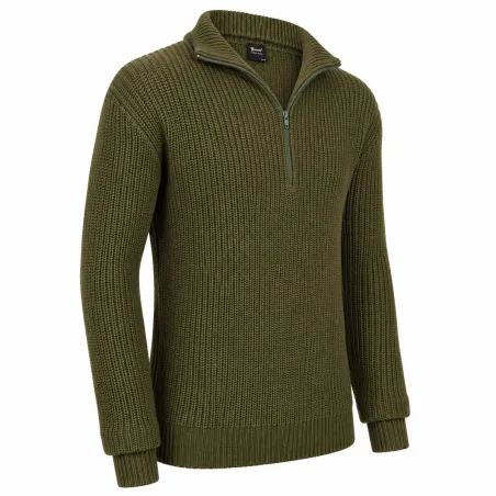 Pull homme olive col camionneur - Style militaire Brandit®