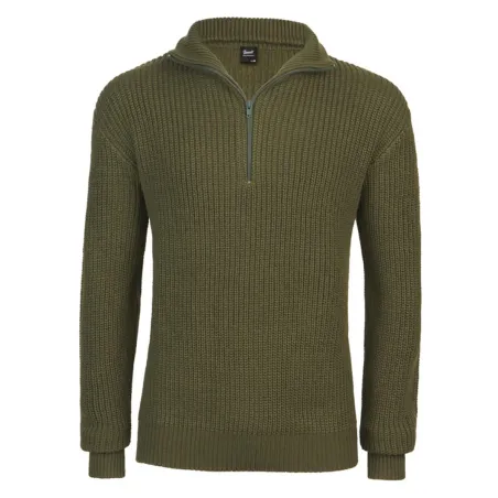 Pull homme olive col camionneur - Style militaire Brandit®
