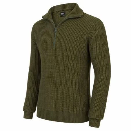 Pull homme olive col camionneur - Style militaire Brandit®