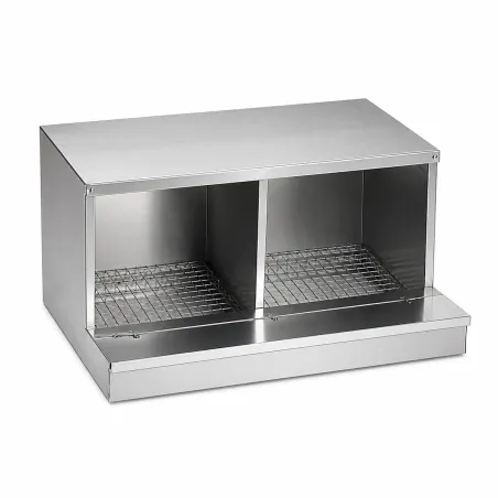 Nid pondoir galvanisé 2 cases pour poules