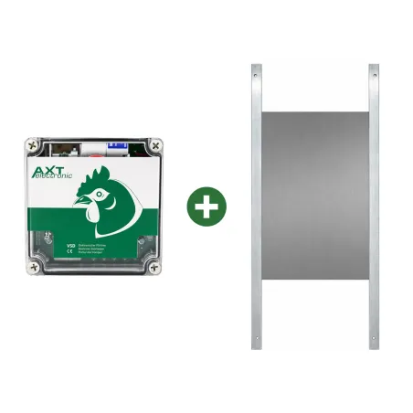 Portier solaire auto pour poulailler 22x33cm