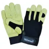 Gants bûcheron cuir de chèvre - Protection renforcée beige/noir