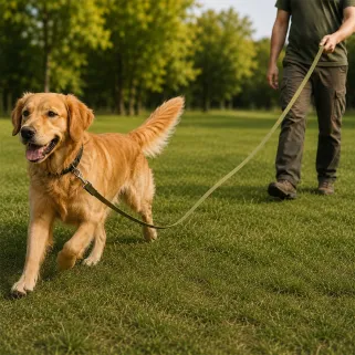 Longe 15m x 20mm verte pour chien - Liberté sécurisée