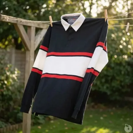 Polo FAST coton bleu marine manches longues M à 3XL