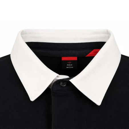 Polo FAST coton bleu marine manches longues M à 3XL