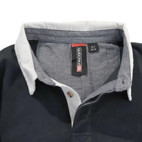 Polo FAST coton bleu marine manches longues M à 3XL