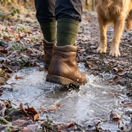 Chaussettes mérino kaki - Confort outdoor éleveurs & randonneurs