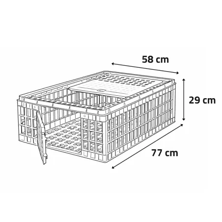 Cage transport démontable pour volailles et rongeurs 77x58x29cm