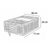 Cage transport démontable pour volailles et rongeurs 77x58x29cm