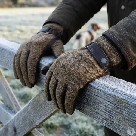Gants cuir/tweed Brookmore - Chasse & Élevage