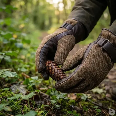 Gants cuir/tweed Brookmore - Chasse & Élevage