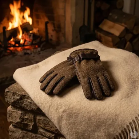 Gants cuir/tweed Brookmore - Chasse & Élevage
