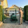 Portail 2 vantaux vert 3x1,5m - Maille 50mm acier