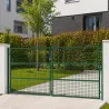 Portail 2 vantaux vert 3x1,5m - Maille 50mm acier