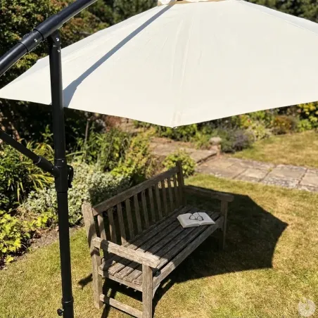 Parasol déporté Azur 3m - Toile résistante naturelle