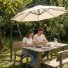 Parasol déporté Azur 3m - Toile résistante naturelle