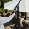 Parasol déporté Azur 3m - Toile résistante naturelle