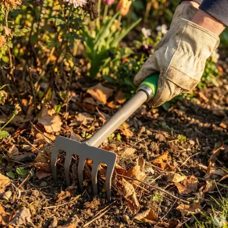 Râteau 5 dents pour jardin et entretien extérieur