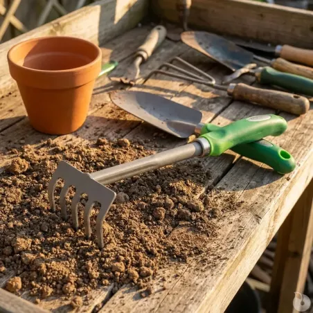 Râteau 5 dents pour jardin et entretien extérieur