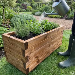 Jardinière bois autoclave 80x40cm - Résistante extérieur