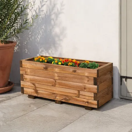 Jardinière bois autoclave 80x40cm - Résistante extérieur