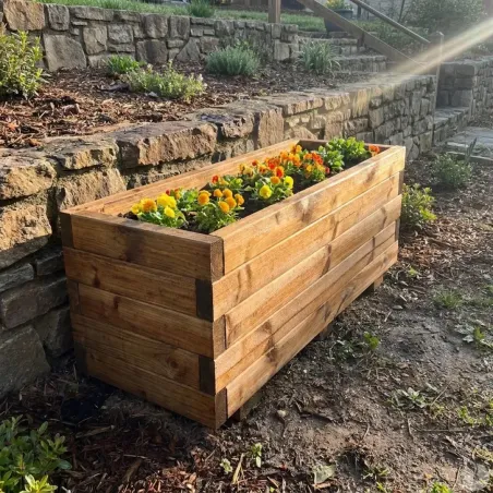 Jardinière bois autoclave 80x40cm - Résistante extérieur
