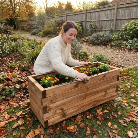Jardinière bois autoclave 80x40cm - Résistante extérieur