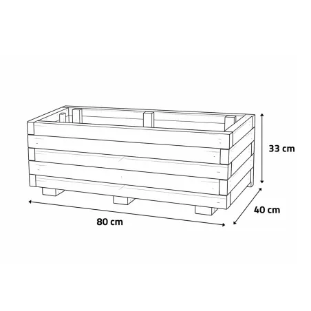 Jardinière bois autoclave 80x40cm - Résistante extérieur