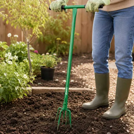 Griffe de jardinage 5 dents - Aération du sol sans effort