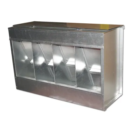 Mangeoire métal 4 cases 20 kg pour volailles 46x17x40 cm