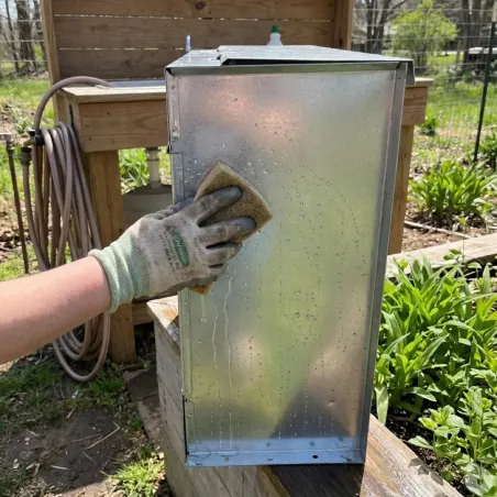 Mangeoire métal 4 cases 20 kg pour volailles 46x17x40 cm