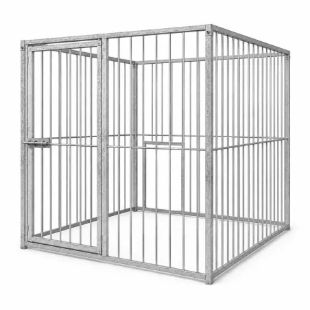 Chenil carré 2x2 m acier - Kit complet avec porte